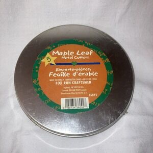 Fox Run 5 Piece Maple Leaf Cookie Cutters Silver Color Fall Leaves Baking #36092